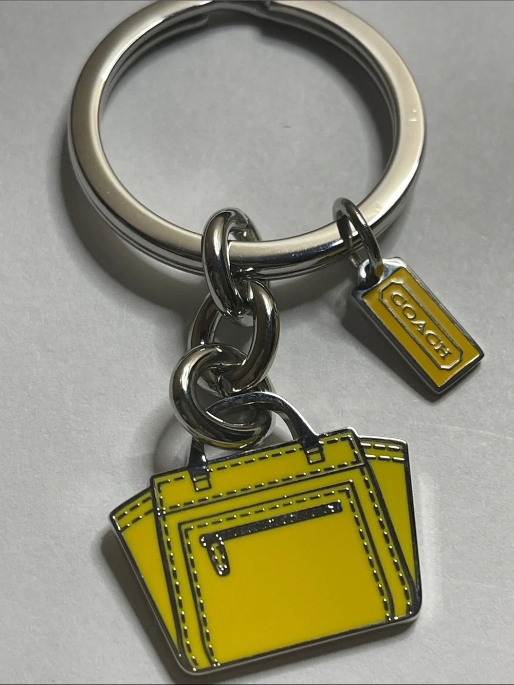 Coach Yellow Handbag Keychain Charm and Coach Pen